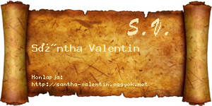 Sántha Valentin névjegykártya